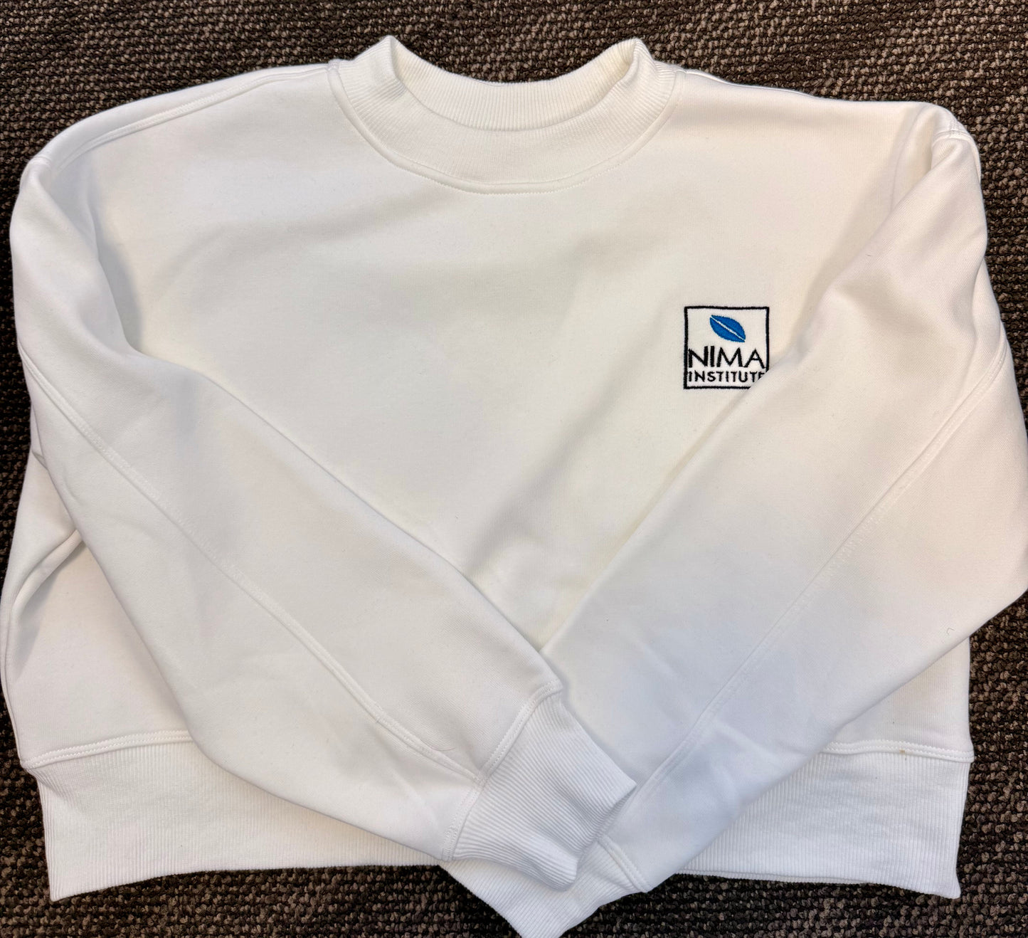 NIMA Cropped Crewneck - White - UTAH CAMPUS ONLY